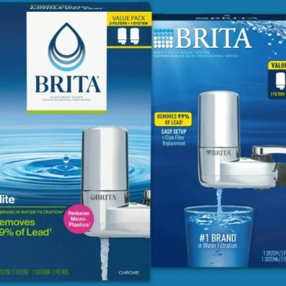Brita‎ Elite Faucet Water Filtration Mount System White 2 Filters NIOB - Picture 3 of 8